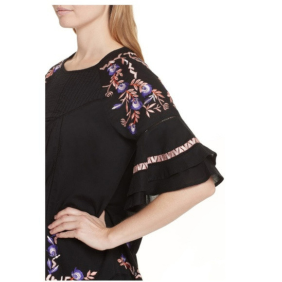 NWT FREE PEOPLE PAVLO RUFFLE EMBROIDERED DRESS - Picture 4 of 8